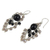 Onyx chandelier earrings, 'Brilliant Meteor' - Chandelier Style Earrings with Onyx and Glass Beads (image 2b) thumbail