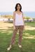Pantalones con cordón de algodón - Pantalones De Algodón Con Estampado Floral Y Cachemir Y Cordón Ajustable