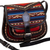 Leather sling, 'Andean Glory' - Black Leather Sling with Andean Textile and Adjustable Strap (image 2d) thumbail