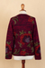 100% alpaca cardigan, 'Embellished Andes' - Floral Themed 100% Alpaca Cardigan from Peru (image 2d) thumbail
