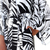 Long rayon robe, 'White Tiger' - Long Rayon Robe for Women with Black and White Print