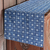 Tischläufer aus Baumwollbatik - Handgefärbter quadratischer Tischläufer aus marineblauer und weißer Batik-Baumwolle