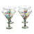 Handgeblasene Martini-Gläser, „Chromatic Gala“ (4er-Set) – Set mit 4 bunten mundgeblasenen Martini-Gläsern aus Mexiko