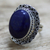Lapis lazuli cocktail ring, 'Swirling Sky' - Hand Made Sterling Silver Lapis Lazuli Cocktail Ring India (image 2d) thumbail