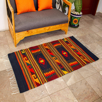 Zapotec wool rug, Joyous Sky (2.5x5)