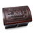 Mohena wood and leather jewelry box, 'Inca Domain' - Colonial Tooled Leather Jewelry Box
