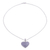 Rhodium plated tanzanite pendant necklace, 'Glistening Heart' - Rhodium Plated Tanzanite Heart Necklace from India