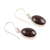 Garnet dangle earrings, 'Oval Embers' - Garnet Cabochon Dangle Earrings