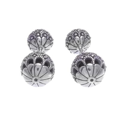 Marcasite stud earrings, 'Remember My Name' - Marcasite and Sterling Silver Stud Earrings