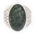 Men's jade ring, 'Verdant Night' - Men's Modern Sterling Silver Single Stone Jade Ring