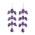 Sterling silver and composite turquoise dangle earrings, 'Leaf Cascade' - Sterling Silver Purple Composite Turquoise Dangle Earrings