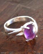 Amethyst solitaire ring, 'Sophisticated Lady' - Amethyst solitaire ring