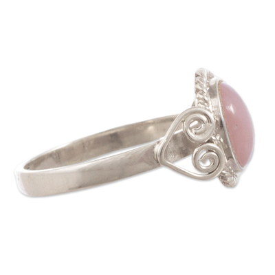 Opal cocktail ring, 'Pink Sophistication' - Artisan Crafted Pink Opal Ring
