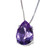 Rhodium plated amethyst pendant necklace, 'Love Drop' - Brazilian Amethyst and Rhodium Plated Silver Necklace