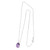 Rhodium plated amethyst pendant necklace, 'Love Drop' - Brazilian Amethyst and Rhodium Plated Silver Necklace