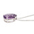 Rhodium plated amethyst pendant necklace, 'Love Drop' - Brazilian Amethyst and Rhodium Plated Silver Necklace