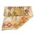 Hand painted silk batik scarf, 'Precious Pomegranate in Honey' - Unique Pomegranate Motif Batik Silk Scarf from Armenia