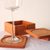Set de montaña rusa de madera, (conjunto de 4) - Juego De Posavasos Simbólicos De Madera De Haya Tallada A Mano