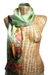 Hand painted silk batik scarf, 'Pomegranate Summer' - Armenian Hand Painted Scarf in 100% Silk