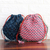 Beaded cotton pouches, 'Magic' (pair) - 2 Hand Block Printed Cotton Drawstring Pouches from India