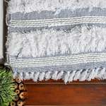 Cotton throw blanket, 'Plush Dreams' - Grey and White Knitted Cotton Throw from India