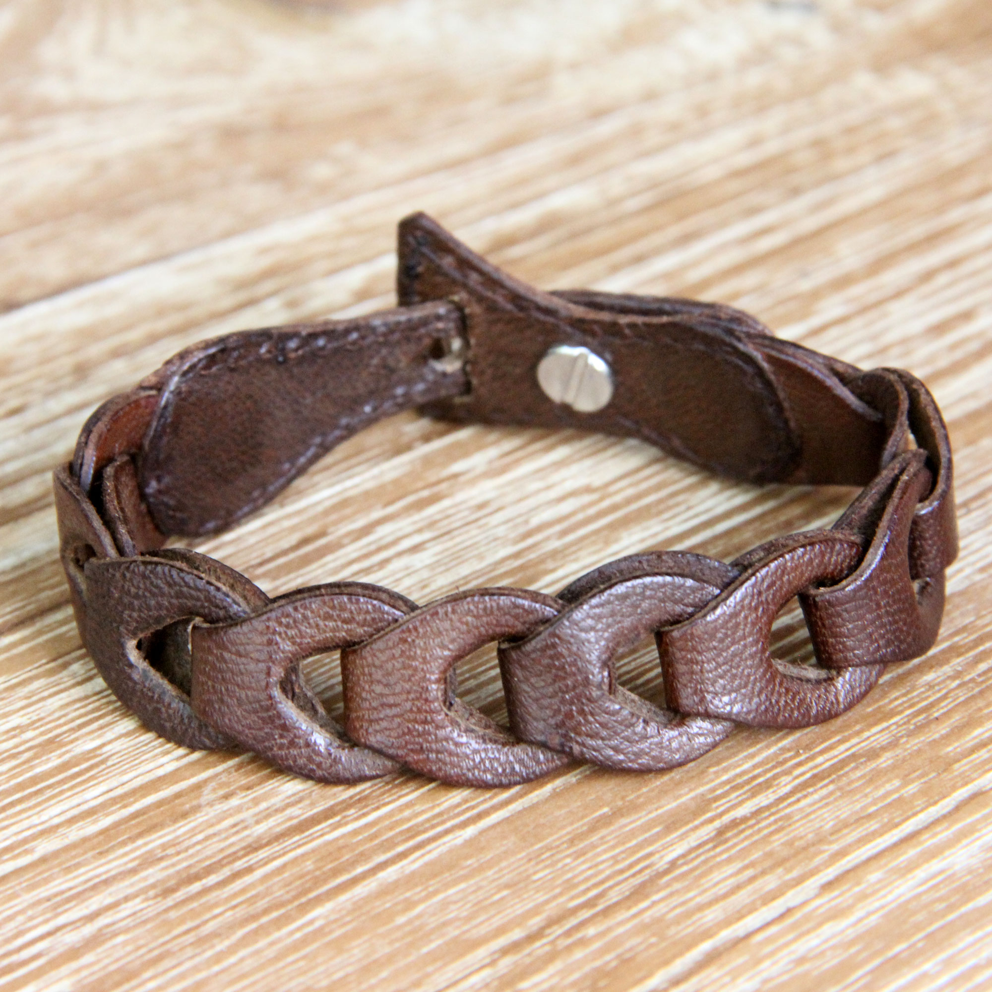 Men's Brown Leather Bracelet Men's Infinity Bracelet 