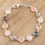 Multi-gemstone link bracelet, 'Soft Round Glitter' - 24-Carat Multi-Gemstone Link Bracelet in Pink from India (image 2) thumbail