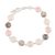 Multi-gemstone link bracelet, 'Soft Round Glitter' - 24-Carat Multi-Gemstone Link Bracelet in Pink from India thumbail