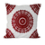Cotton cushion covers, 'Ruby Mandalas' (pair) - Embroidered Red on White Cushion Covers from India (Pair)