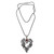 Garnet pendant necklace, 'Heart of the Vineyard' - Heart Shaped Sterling Silver Pendant Necklace with Grapes