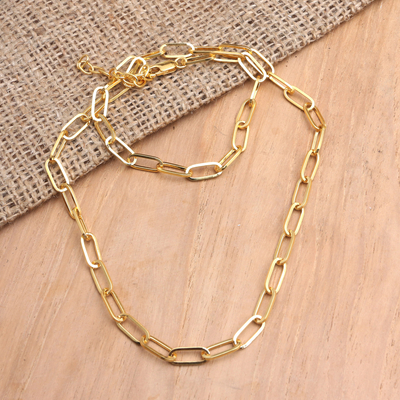 Vergoldete Halskette - Balinesische Halskette aus 18 Karat vergoldetem Sterlingsilber