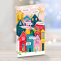 Holiday greeting cards, 'Harmonious Holidays' (set of 12) - Multi-Cultural Holiday Season Greeting Cards (Set of 12)