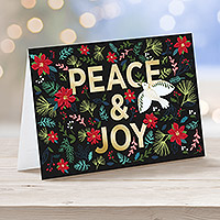 Holiday greeting cards, 'The Dove’s Wish' (set of 12) - Dove of Peace and Joy Holiday Greeting Cards (Set of 12)