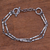 Sterling silver link bracelet, 'Bamboo Stalks' - Bamboo Motif Sterling Silver Link Bracelet from Bali