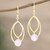 Gold-plated rose quartz dangle earrings, 'Private Eyes' - Hand Crafted Gold-Plated Rose Quartz Dangle Earrings