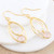 Gold-plated rose quartz dangle earrings, 'Private Eyes' - Hand Crafted Gold-Plated Rose Quartz Dangle Earrings