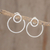 Sterling silver drop earrings, 'Planetary Rings' - Circular Sterling Silver Drop Earrings from Guatemala (image 2) thumbail