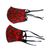 Family set of cotton face masks, 'Ruby Paths' (pair) - Family Set Pair Red Cotton African Print Face Masks