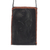 Leather cell phone shoulder bag, 'African Rabbit' - Handcrafted Leather Cell Phone Shoulder Bag in Black