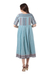 Cotton midi dress, 'Jaipur Heritage' - Handloomed Blue Cotton Dress from India