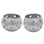 Steel tealight holders, 'Silver Hearts' (pair) - Heart Themed Silver Finish Metal Tealight Holders (Pair)