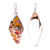 Pendientes colgantes de cobre - Pendientes colgantes de mariposa de cobre pintados a mano de México