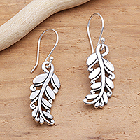 Sterling silver dangle earrings, 'Rice Stalks' - Detailed Rice Stalk Sterling Silver Earrings