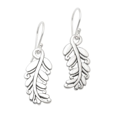 Sterling silver dangle earrings, 'Rice Stalks' - Detailed Rice Stalk Sterling Silver Earrings