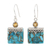 Citrine dangle earrings, 'Glory in Gold' - Composite Turquoise and Citrine Silver Dangle Earrings