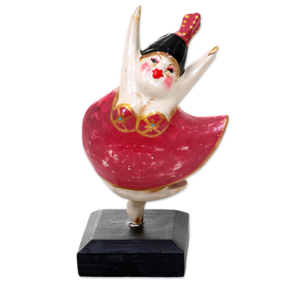 Wood statuette, 'Ballet Dancer II' - Artisan Crafted Wood Statuette of Ballerina from Bali