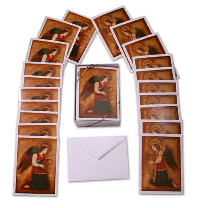 Tarjetas de felicitación (juego de 20) - Juego de 20 tarjetas de felicitación de ángel en blanco.