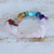 Multi-gemstone beaded stretch bracelet, 'Rosy Chakra' - Handcrafted Gemstone Chakra Bracelet