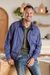 Chaqueta de algodón para hombre. - Chaqueta de sarga de algodón índigo para hombre de la India