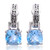 Blue topaz dangle earrings, 'Buddha Hoops' - Blue Topaz and Sterling Silver Dangle Earrings from Bali thumbail